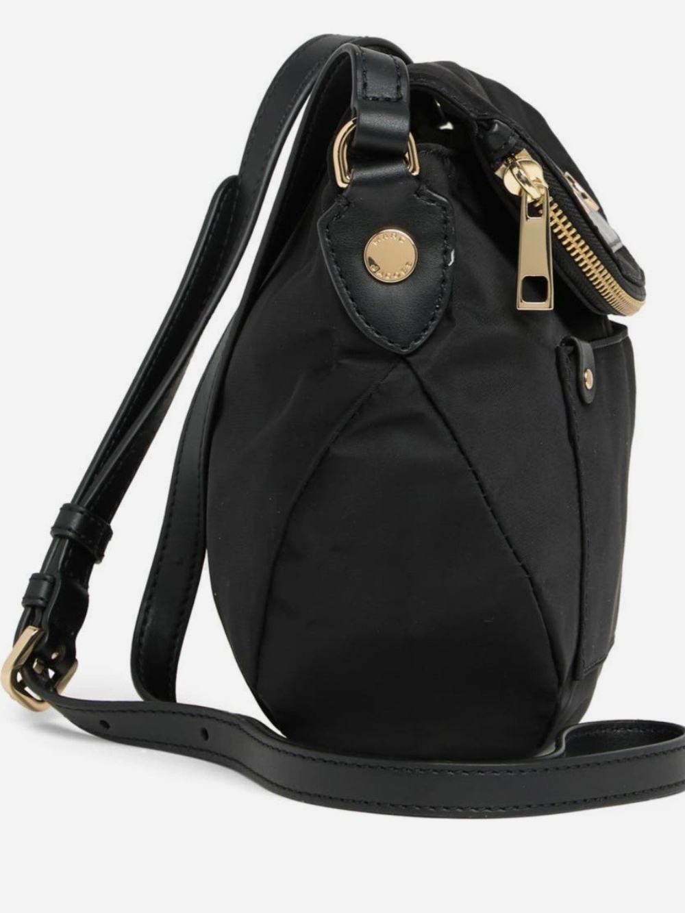 Marc Jacobs Black Preppy Nylon Mini Messenger Bag with Gold-Tone Hardware - Picture 4 of 5